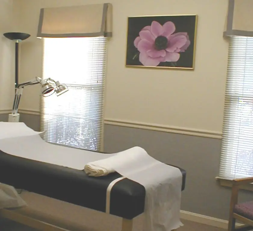 The treatment table at Acuherb Clinic made up in fresh linens
